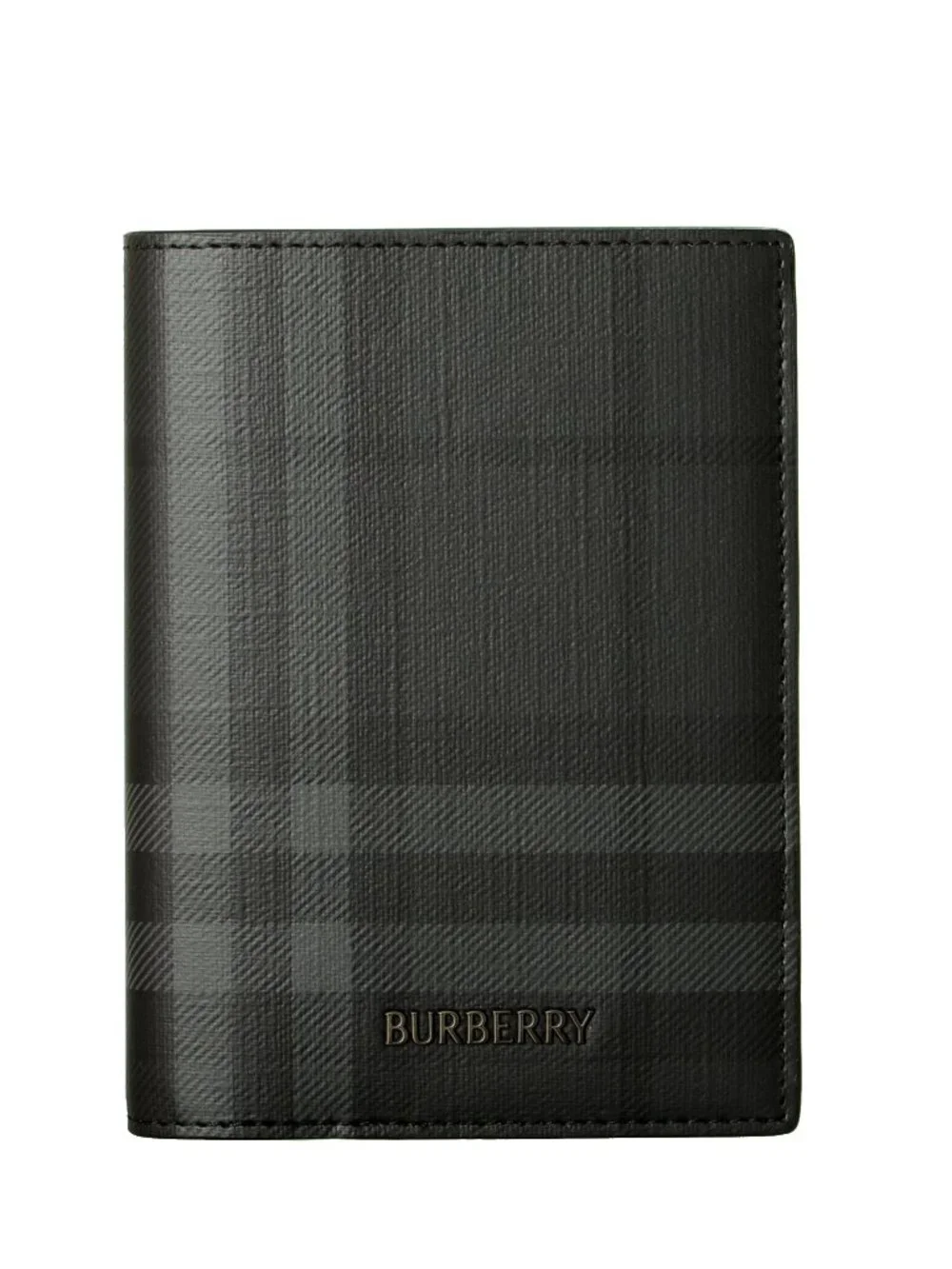 Burberry Unisex 100% Leather Signature Check Card Holder Passport Cover